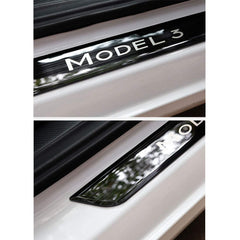 Tesla Model 3 Front / Real Door Sill Cover Protector (4 pcs) (2017-2023) - TESLAUNCH