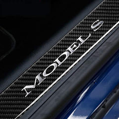 Tesla Carbon Fiber Door Sill Protector Cover For Model S (2016-2020) - TESLAUNCH