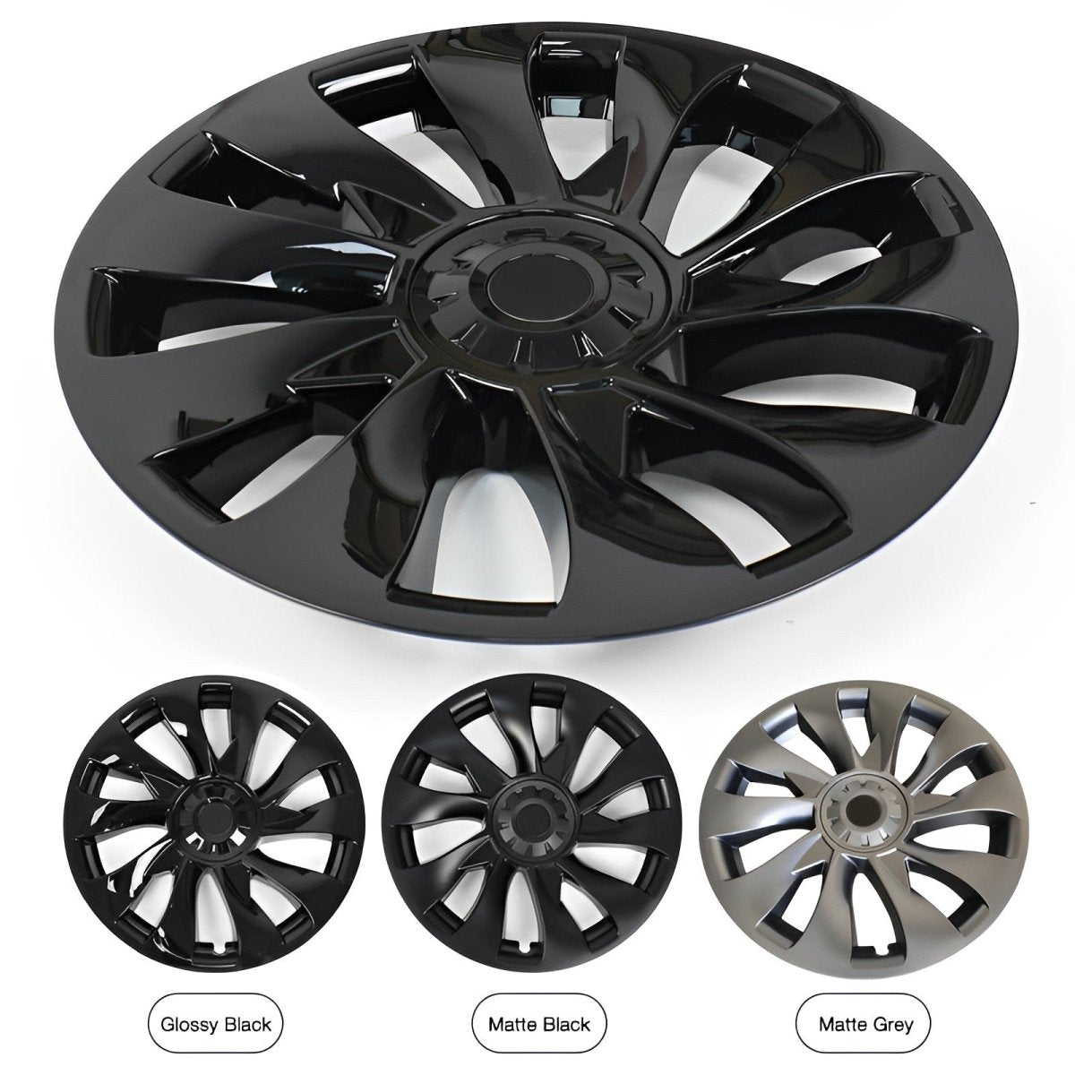 Model 3 Performance Style Wheel Hub Caps - 18" Uberturbine Style Wheel Hubcap (4 Pcs) for Tesla - T-Launch