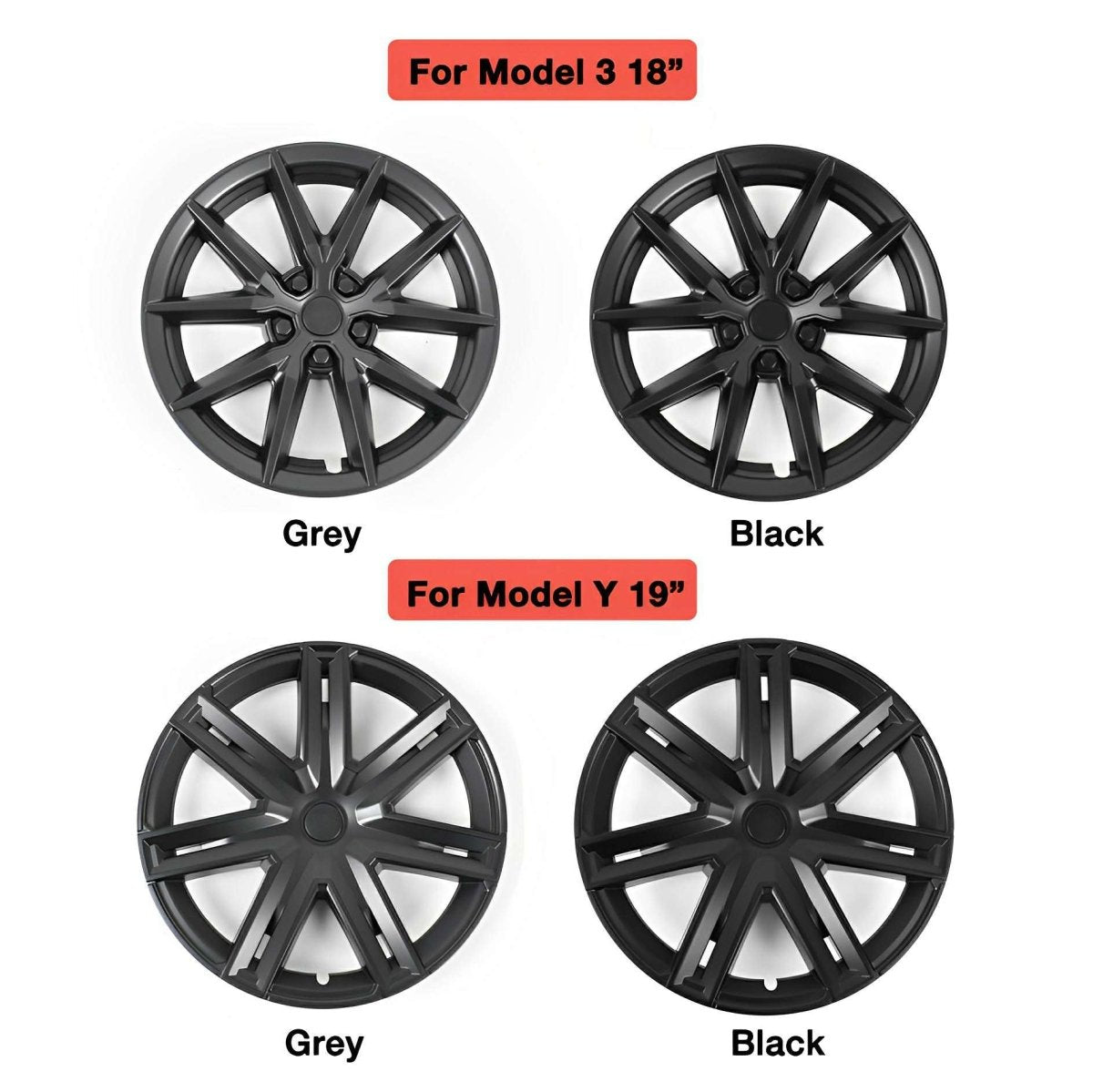Model 3/Y AMG-Style Wheel Hub Caps Aero Hubcap for Tesla (4 Pcs) - T-Launch