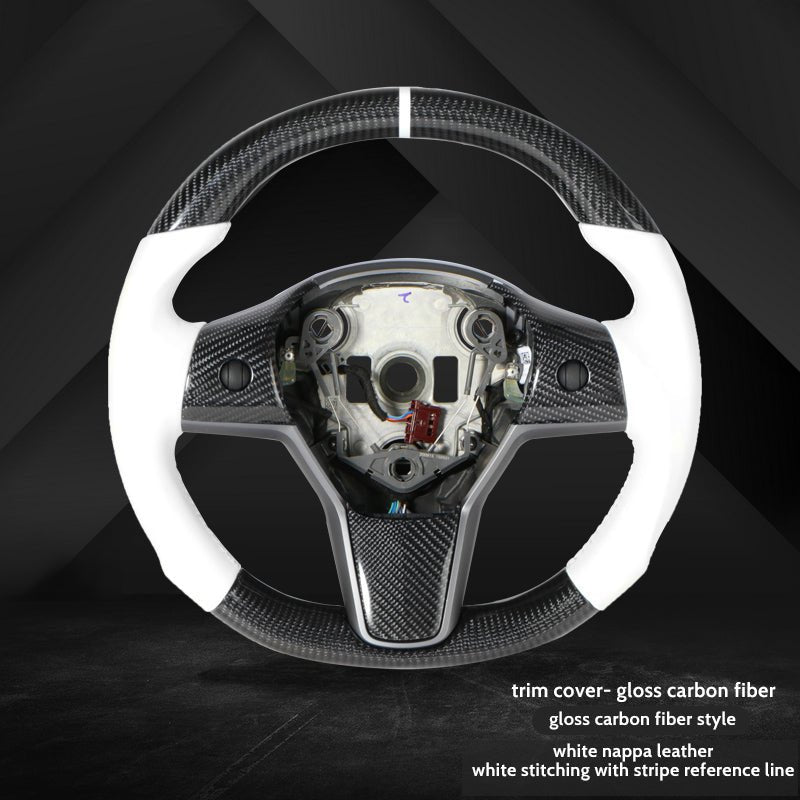 Model 3/Y Carbon Fiber Steering Wheel - T-Launch