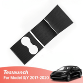 Model 3/Y Center Console Cover for Tesla, Decoration Wrap Kit (Carbon Fiber Pattern ABS) (Gen.1) (2017-2020) - T-Launch