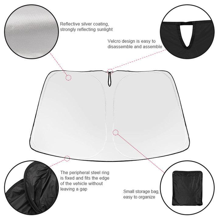 Model 3/Y Foldable Windshield Sun Visor Shade (2017-2026) for Tesla Car Accessories - T-Launch