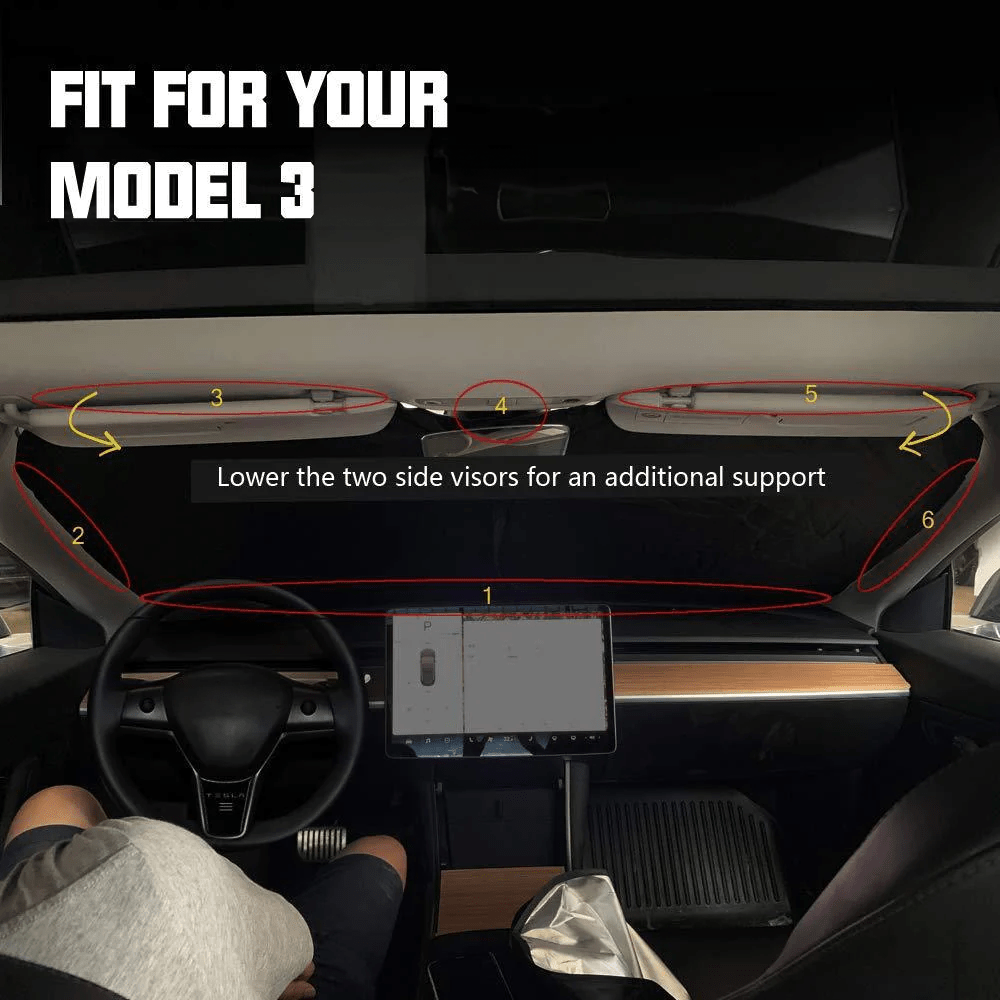 Model 3/Y/S/X Front Windshield Sunshade - Windshield Cover - T-Launch