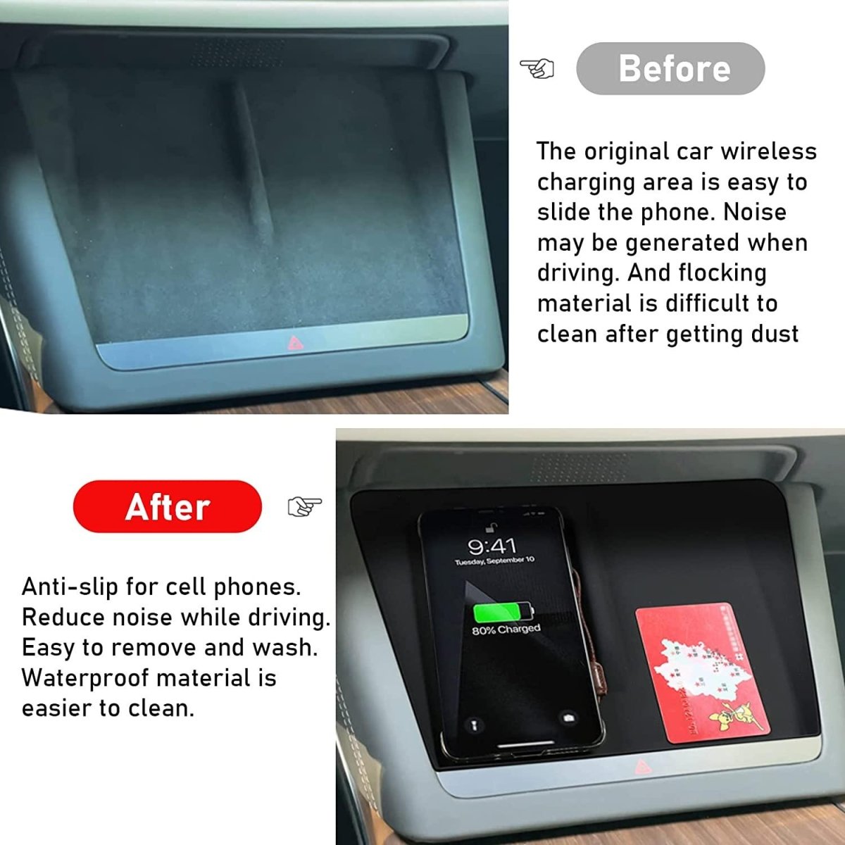 Tesla Model S/X Wireless Charging Anti-slip Mat (2021-2023) - TESLAUNCH