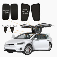 Model X(2015-2026) Privacy And Thermal Insulated Sunshades Curtains for Tesla Opaque Sun Visor for Camping and Daily Use - T-Launch
