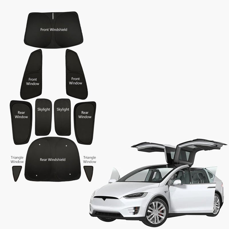 Model X(2015-2026) Privacy And Thermal Insulated Sunshades Curtains for Tesla Opaque Sun Visor for Camping and Daily Use - T-Launch