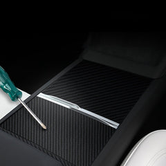 Real Carbon Fiber Center Console Cover for Tesla Model Y Juniper 2025+ - T-Launch
