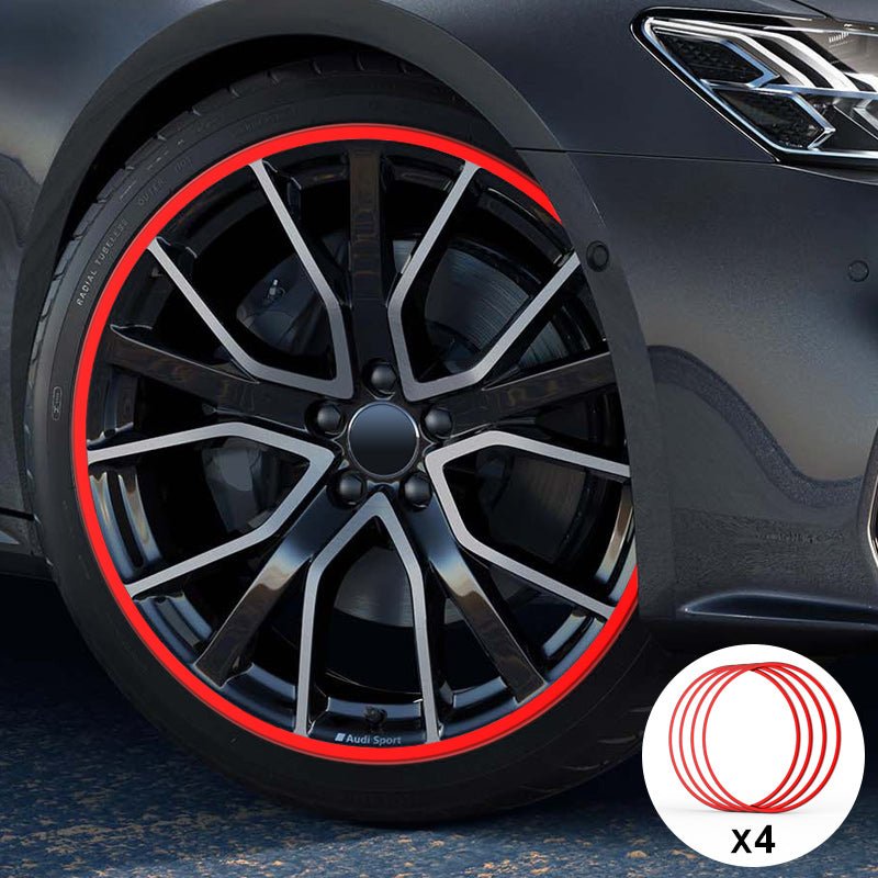 Red Aluminum Alloy Wheel Rim Protector- Fits All Cars - T-Launch