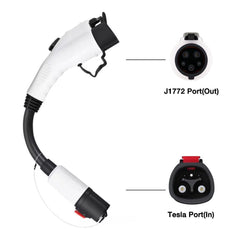 Tesla to J1772 Adapter Charger 60Amp / 250V AC Max, For All Tesla Model S/X/3/Y , For Level 1 - Level 2 Charging, IP44 Weatherproof - T-Launch
