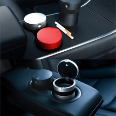 Vehicle Ashtray with Smell-proof Lid and LED Light for Tesla Model 3/Y/X/S - T-Launch