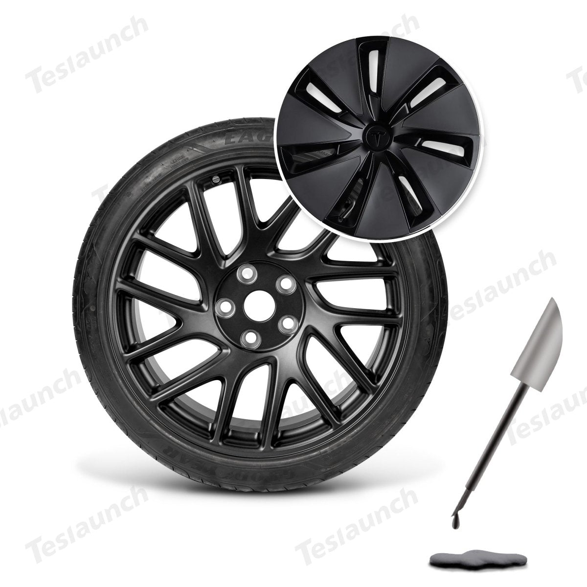 Wheel Rims Touch Up Paint Kit for Tesla Model 3/Y/S/X - DIY Curb Rash Repair with Color-matched Touch Up Paint - T-Launch