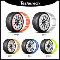 Luxury car rim protectors installed on alloy wheels