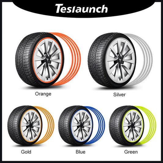 Luxury car rim protectors installed on alloy wheels