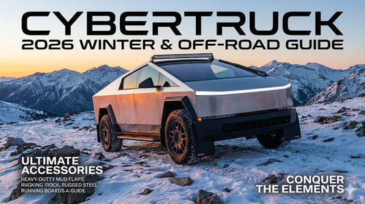 Off-road Cybertruck configuration with vault dividers, Molle panels, and charging storage