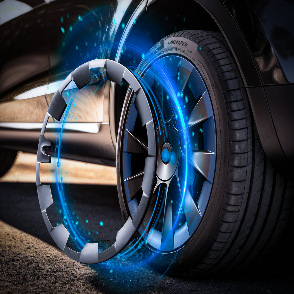 Den bedste fælg beskytter til Model Y 20''' Induktionshjul og Model Y 21'' Uberturbin hjul. Teslaunch Alt-i-ét fælgbeskytter