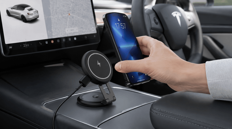 Best Foldaway MagSafe Phone Mount for Tesla Model 3 and Model Y: A Cleaner Way to Keep Your Phone Visible - T-Launch