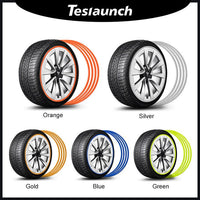 Luxury car rim protectors installed on alloy wheels