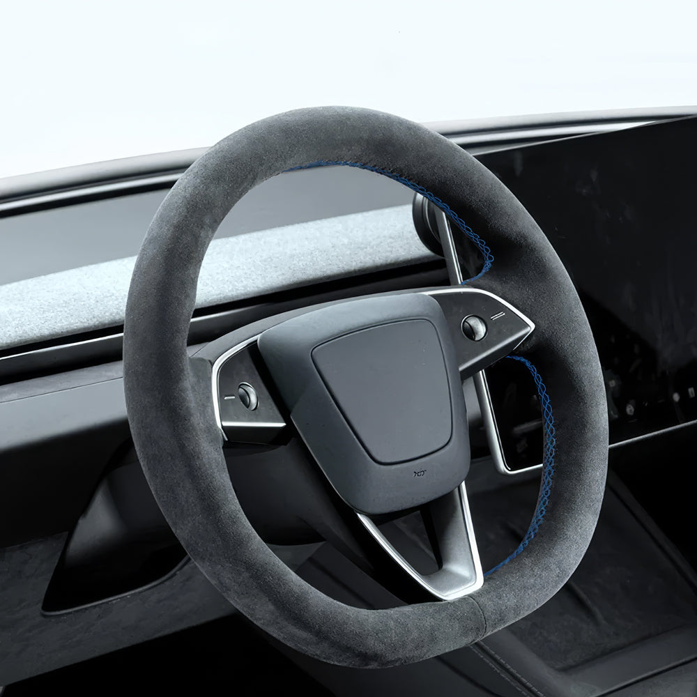 Alcantara Hand Stitch Steering Wheel Cover for Tesla Model 3/Y