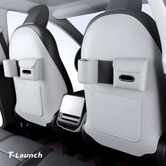 Nappa Leather Seat Back Kick Protector & Organizer for Tesla Model 3/Y 2019+