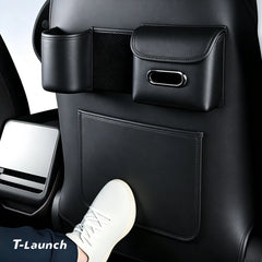 Nappa Leather Seat Back Kick Protector & Organizer for Tesla Model 3/Y 2019+