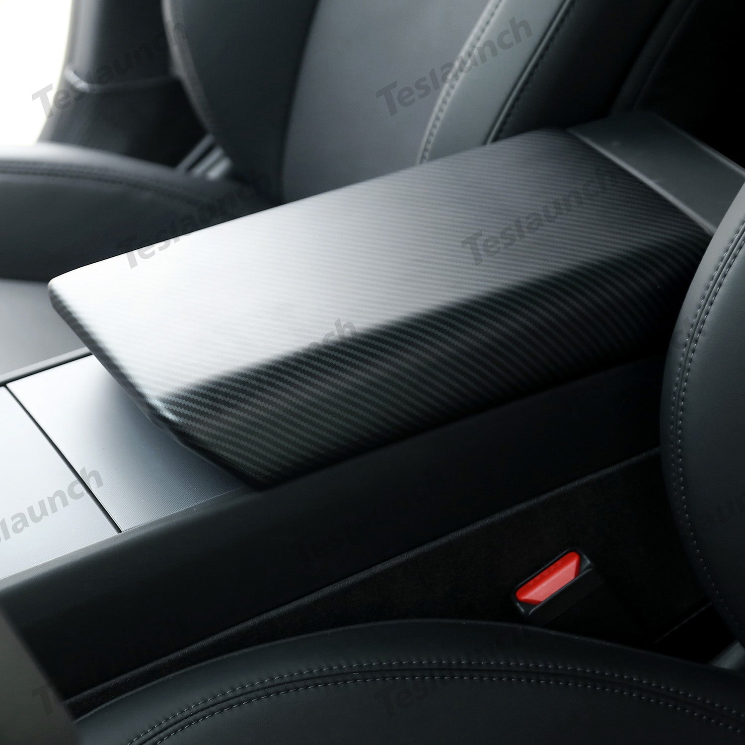 2024 Model 3 Highland Armrest Cover (Carbon Fiber Pattern ABS) For Tesla