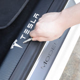 Tesla Karbonfiber dørterskel Protector klistremerke for Model 3