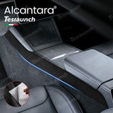 Alcantara center console side trim sticker cover for 2024 Model 3