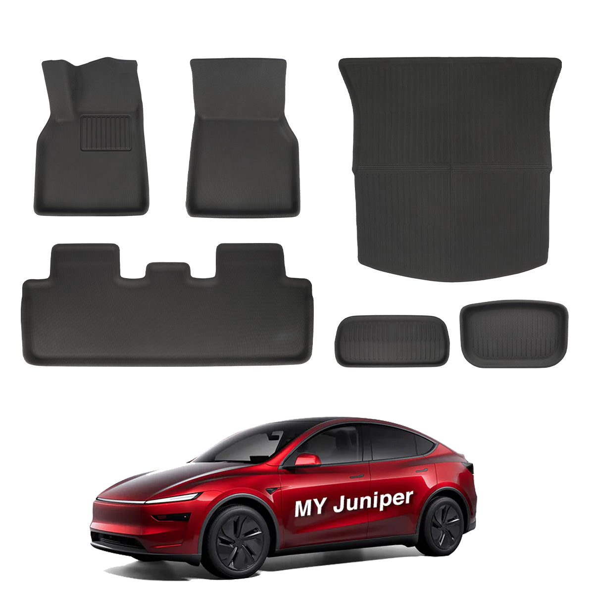 All Weather XPE Interior Floor Mats Cargo Liners Set for Tesla 2025+ Model Y Juniper