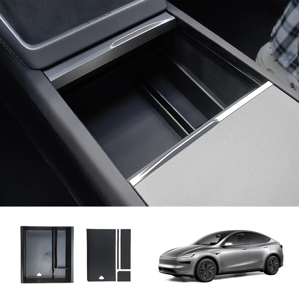 Organizador de consola central e caixa de apoio de braço para Tesla Model Y Juniper 2025+