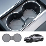 Water Cup Holder Storage Box Console TPE Silicone Holder Cup Holder Insert for Tesla Model Y Juniper 2025+