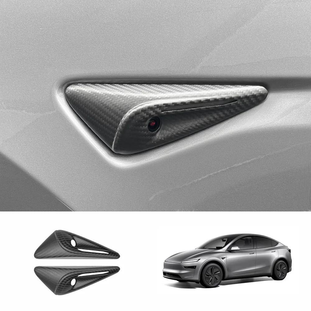 [Real Carbon Fiber] Turn Signal Camera Overlay Covers For Tesla Model Y Juniper 2025+ (2 Pcs)