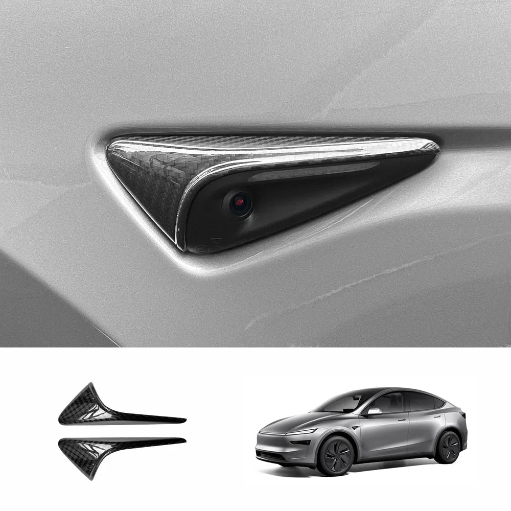 [Real Carbon Fiber] Turn Signal Camera Overlay Covers For Tesla Model Y Juniper 2025+ (2 Pcs)