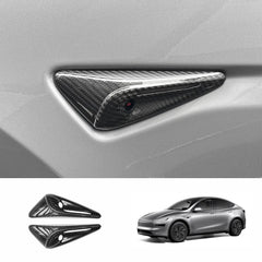 [Real Carbon Fiber] Turn Signal Camera Overlay Covers For Tesla Model Y Juniper 2025+ (2 Pcs)