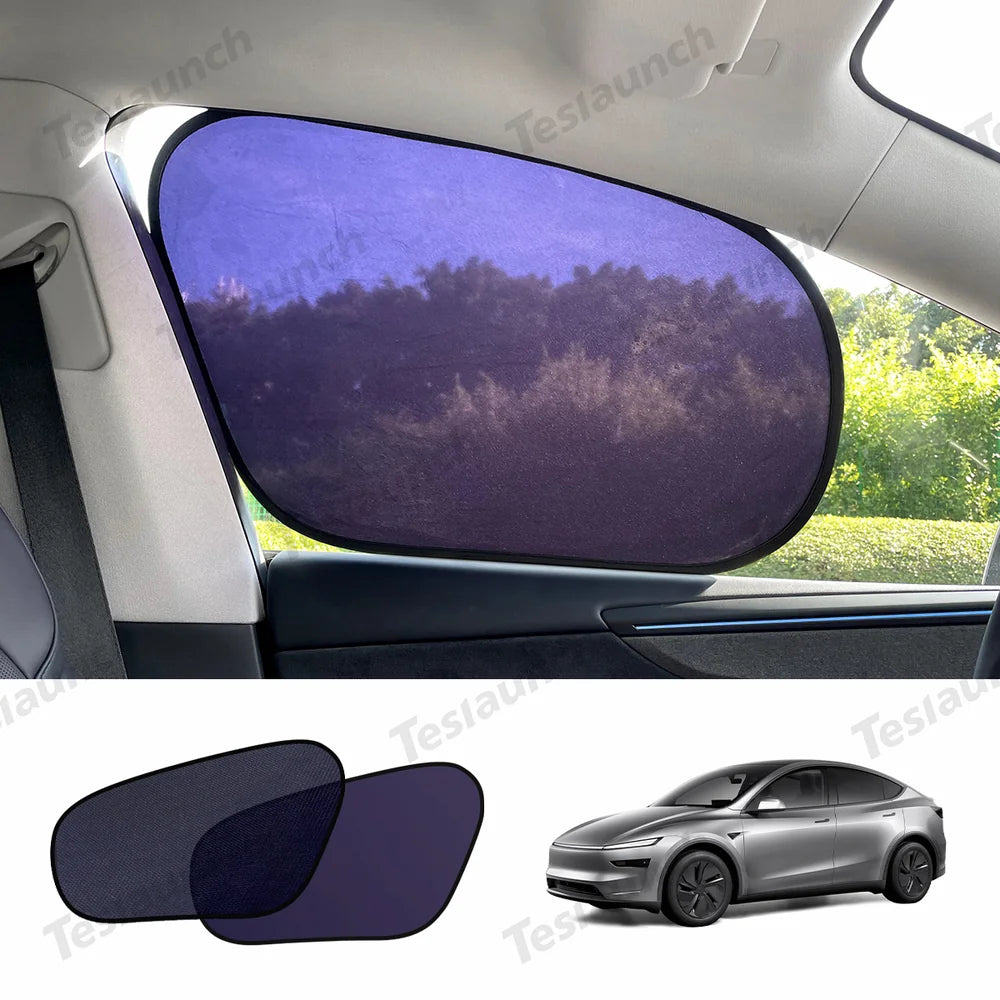 Static Cling Mesh Insulated Side Window Sunshade For Tesla Model Y