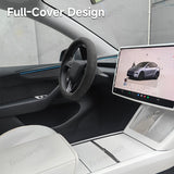Чохол на кермо з алькантари ручної вишивки для Tesla