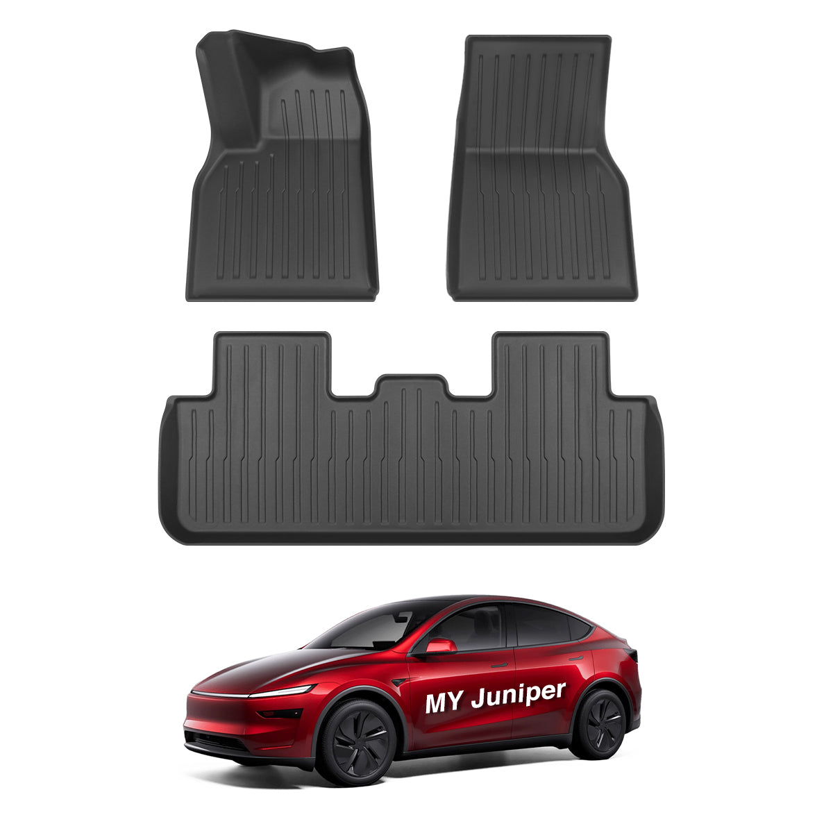 LANTU Kofferbakmat Set Van 3 Voor Tesla Model Y 2021-2024 - All-Weather TPE Matten, Antislip En Waterdicht