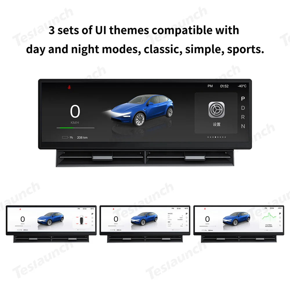 10.88" Large Instrument Cluster Display for Tesla Model 3/Y/Cybertruck