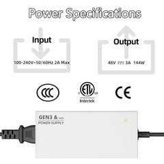 100~240V AC to DC Power Supply Adapter for Starlink Gen 3 & Mini - T-Launch