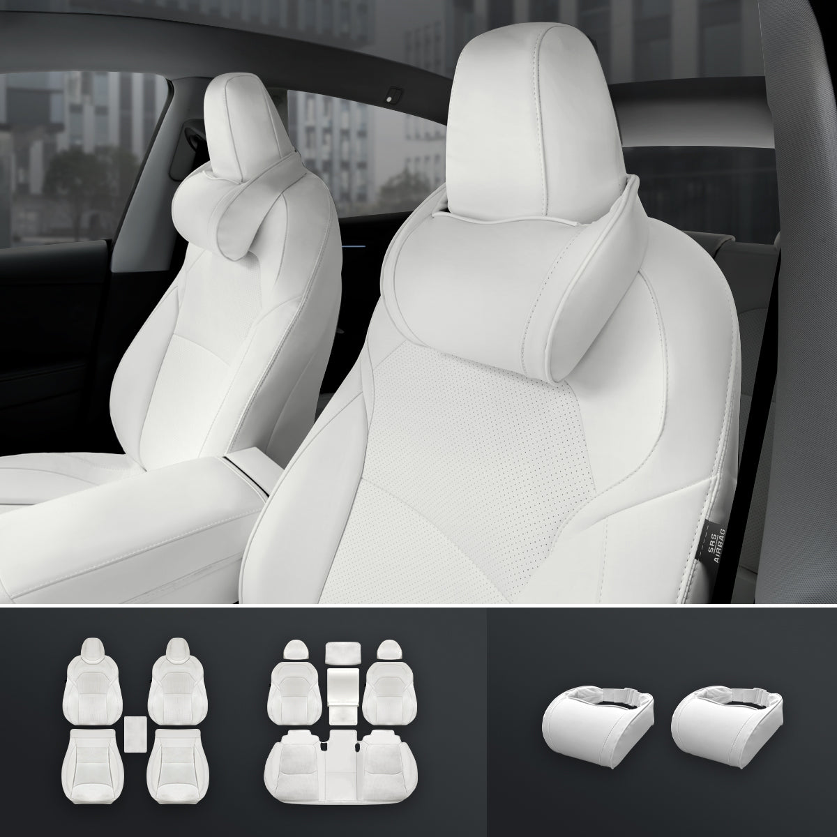 Sada pro vylepšení interiéru v matné bílé barvě Tesla Model Jalovec Y 2025+