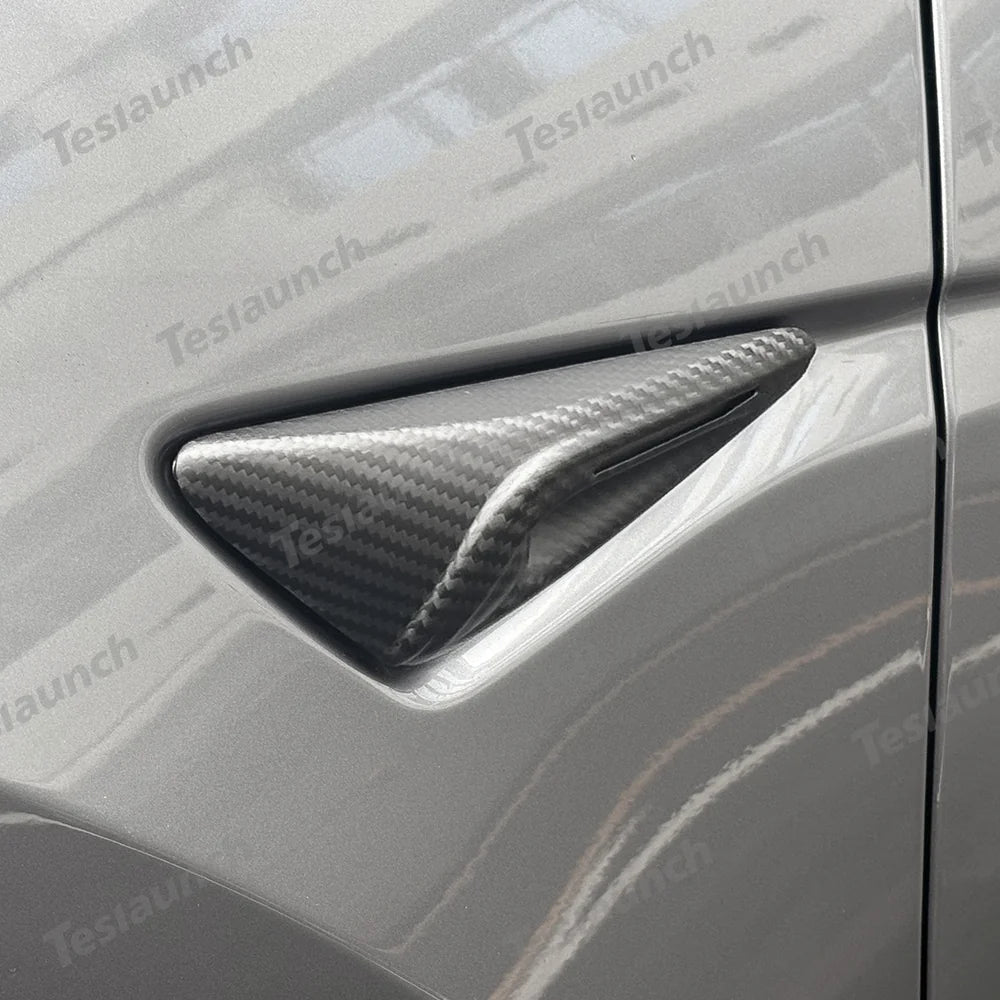[Real Carbon Fiber] Dönüş Sinyali Kamera Kaplamaları Tesla Model 3 Yayla