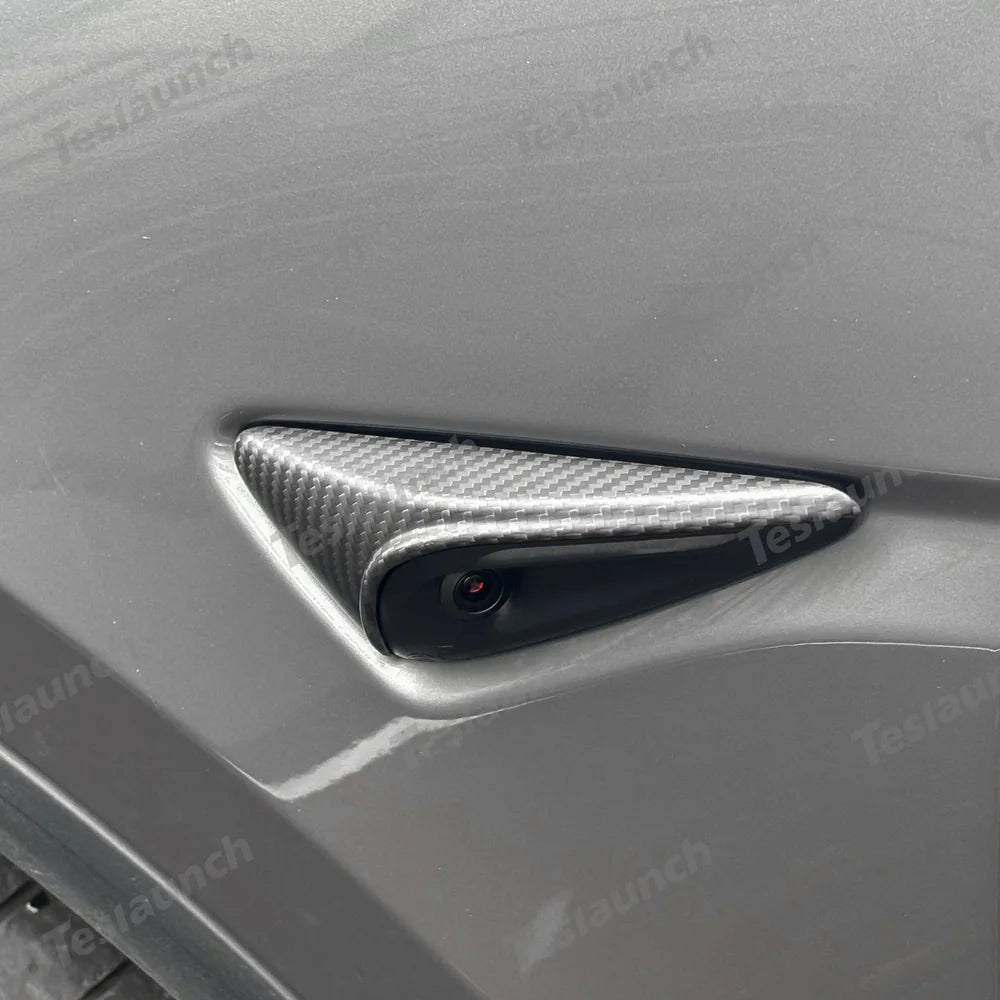 [Real Carbon Fiber] Dönüş Sinyali Kamera Kaplamaları Tesla Model 3 Yayla
