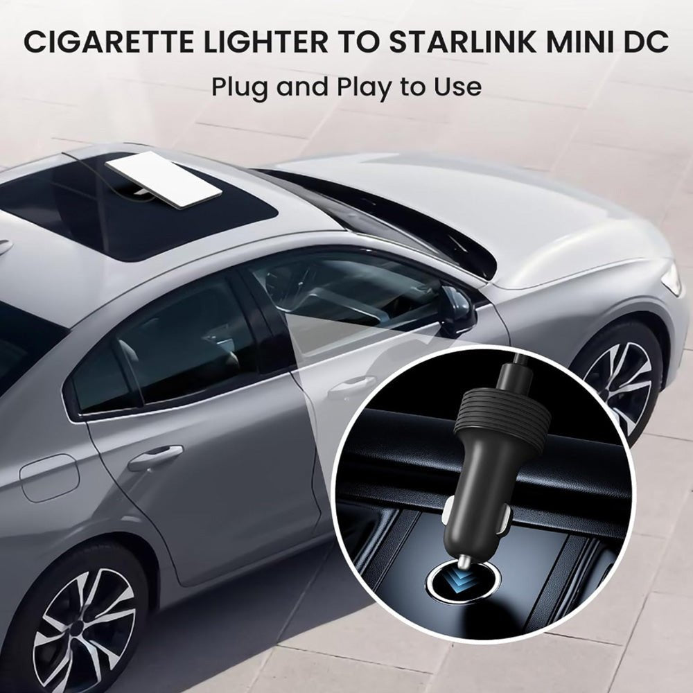 10FT Cigarette Lighter to DC Power Cable for Starlink Mini - T-Launch
