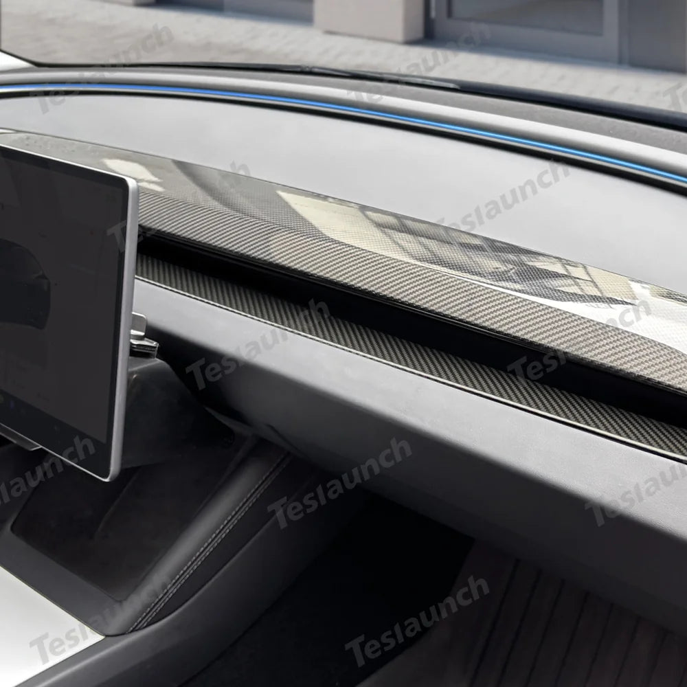 [Real Carbon Fiber] Dashboard Vent Trim for Tesla Model Y Juniper 2025+