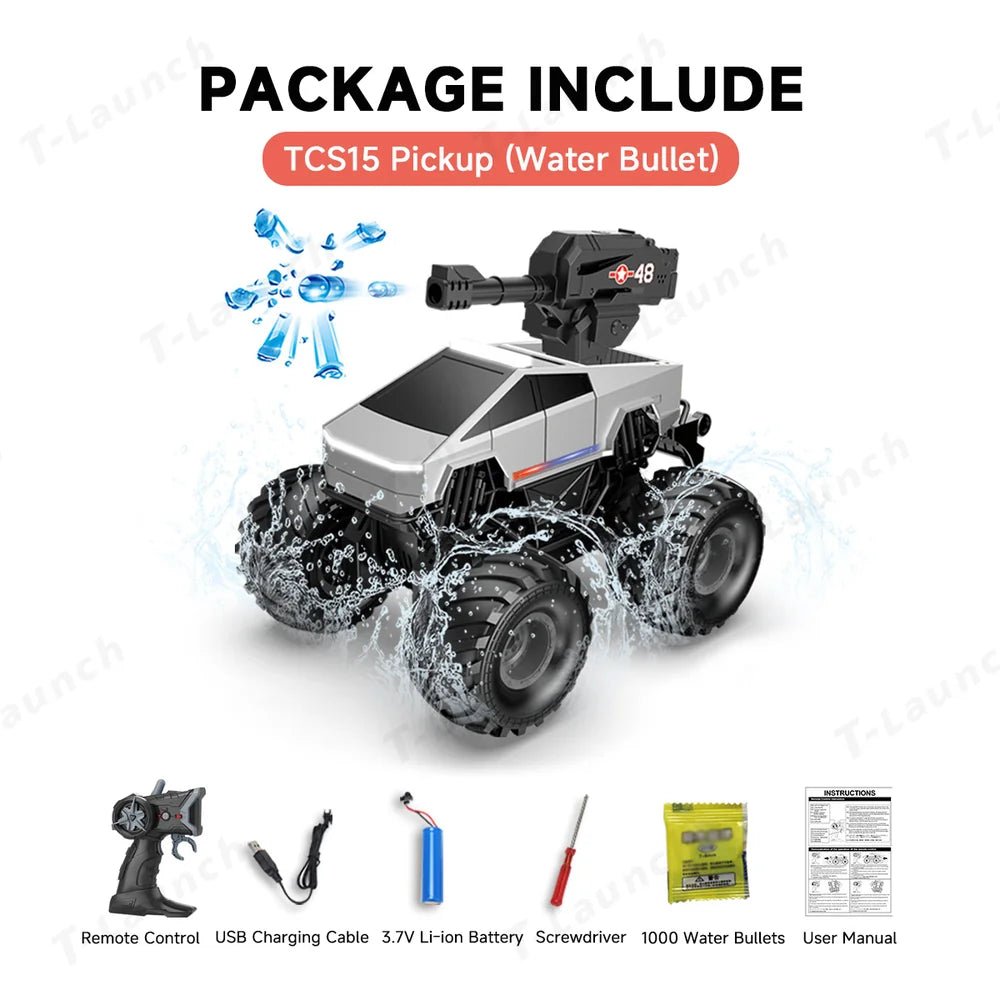 1:20 Scale Cybertruck-Inspired Amphibious RC Toy Car — 4WD Off-Road All-Terrain Truck - T-Launch