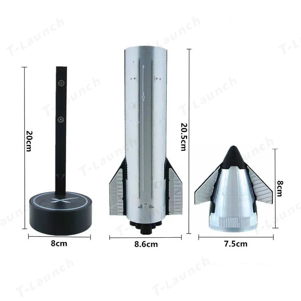 1:200 SpaceX Starship Rocket Model with LED Mist Flame Effect & Humidifier Function - T-Launch