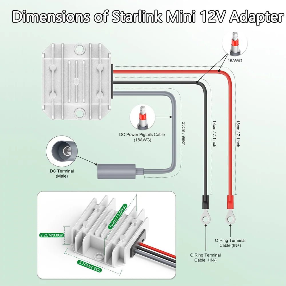 12V/24V to 30V Converter with Female Plug for Starlink Mini - T-Launch