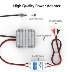 12V/24V to 57V Power Adapter with Switch for Starlink Gen 3 – Ring Terminal - T-Launch