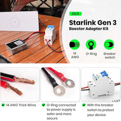 12V/24V to 57V Power Adapter with Switch for Starlink Gen 3 – Ring Terminal - T-Launch