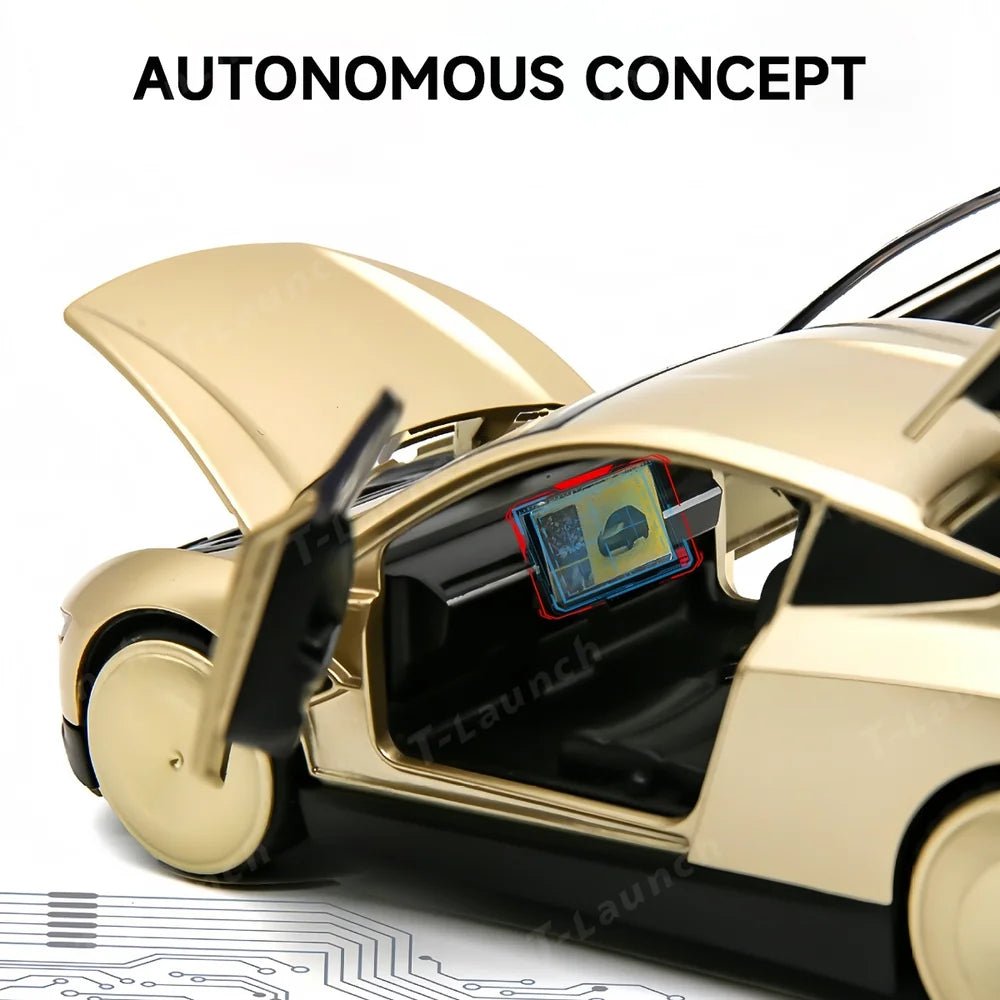 1:32 Cybercab Autonomous Robotaxi Alloy Diecast Model Car - T-Launch